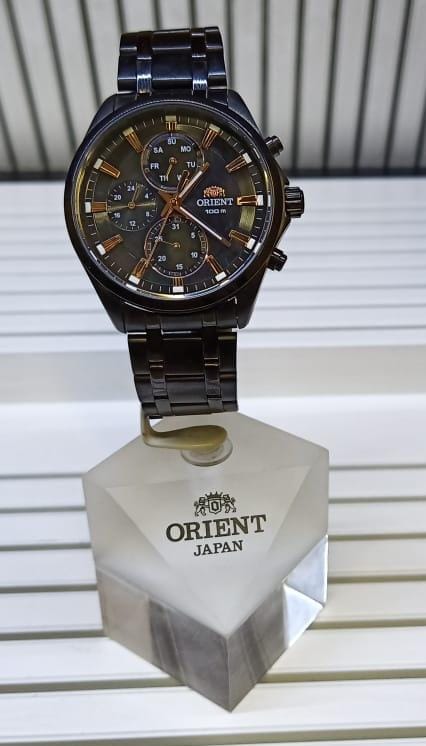 Orient Black Steel Analogue Watch